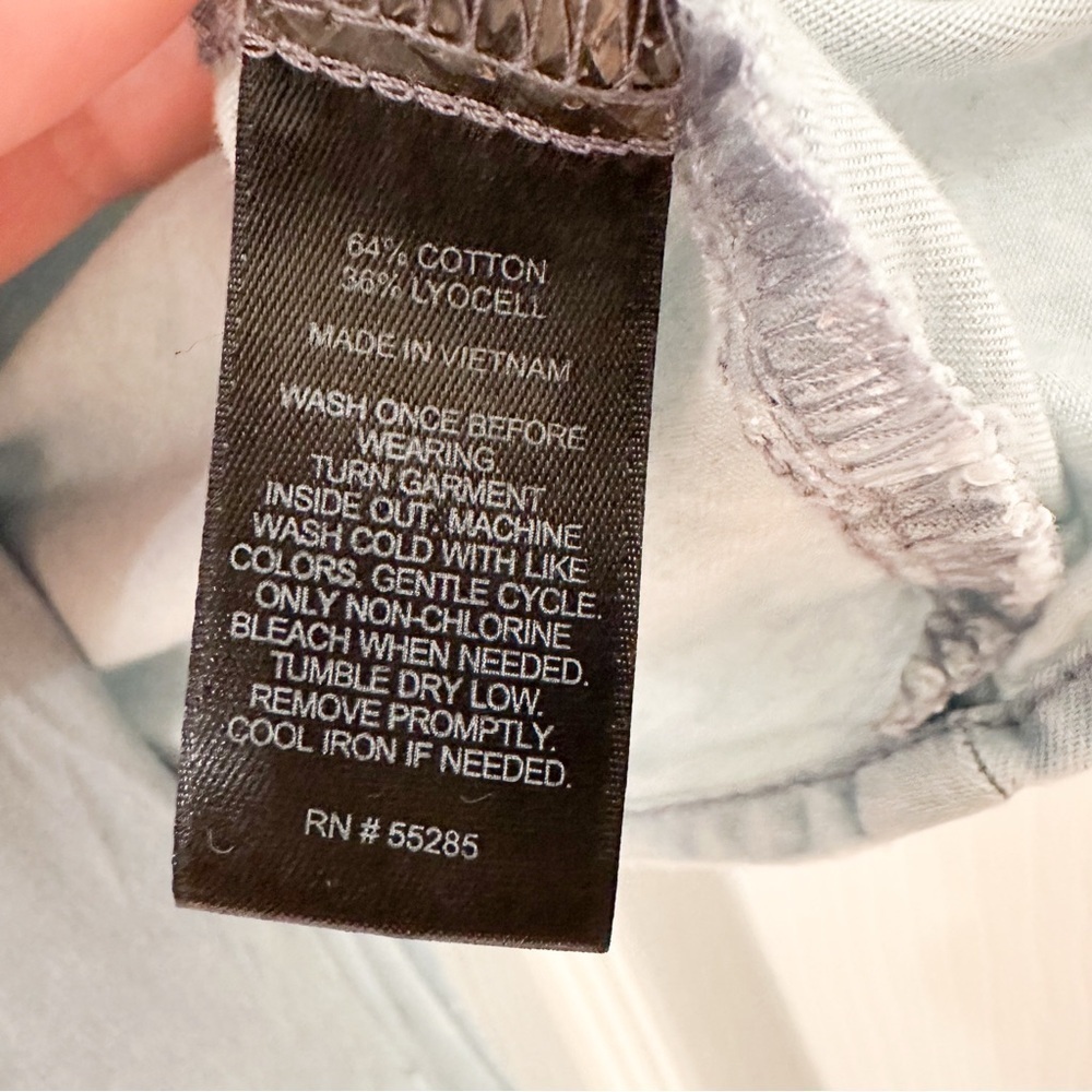 Express Chambray Flutter Sleeve tie back Top Blue sz XS - Picture 7 of 7